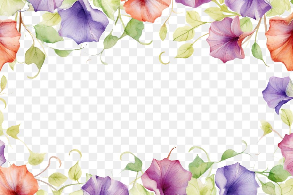 PNG  Morning glory backgrounds pattern flower. AI generated Image by rawpixel.