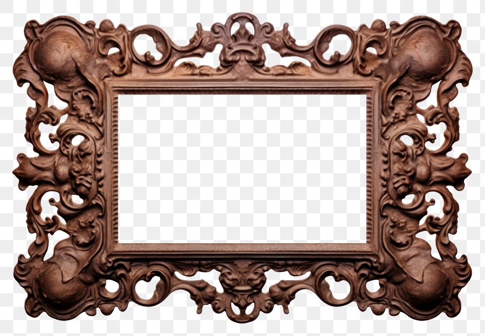 PNG  Chocolate mirror frame wood. AI generated Image by rawpixel.