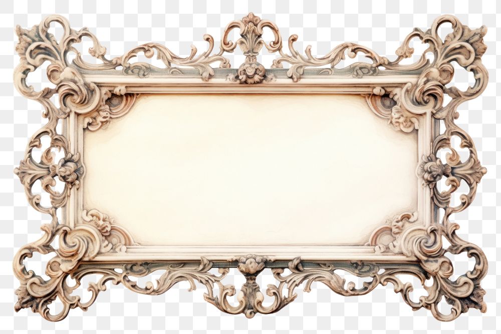PNG  Classical frame old white background. AI generated Image by rawpixel.