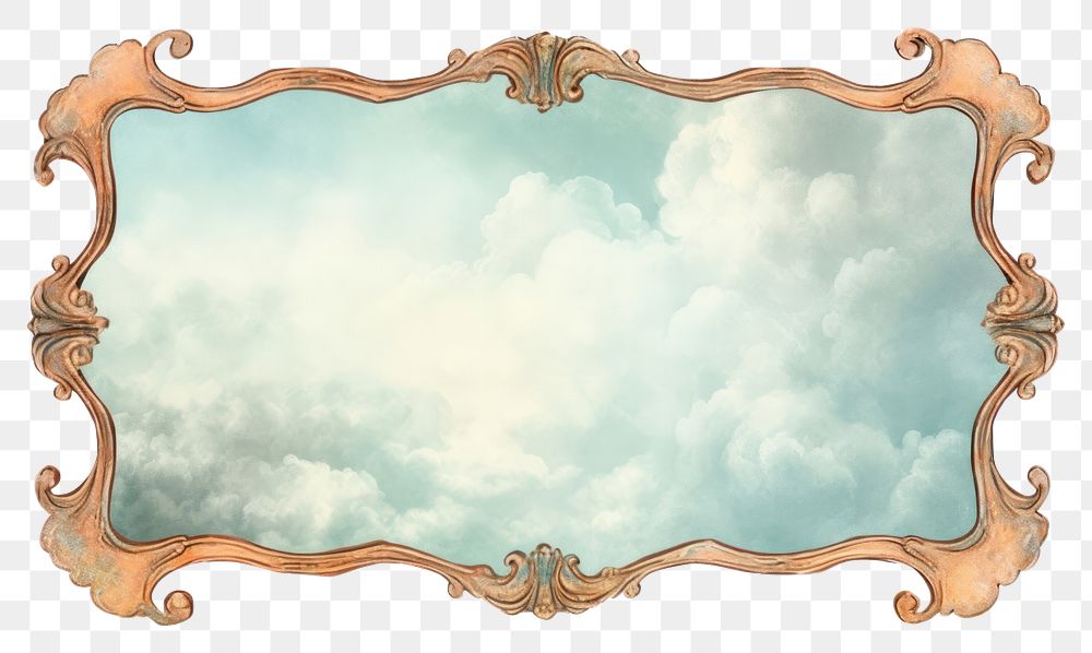 PNG  Clouds frame old white background. AI generated Image by rawpixel.