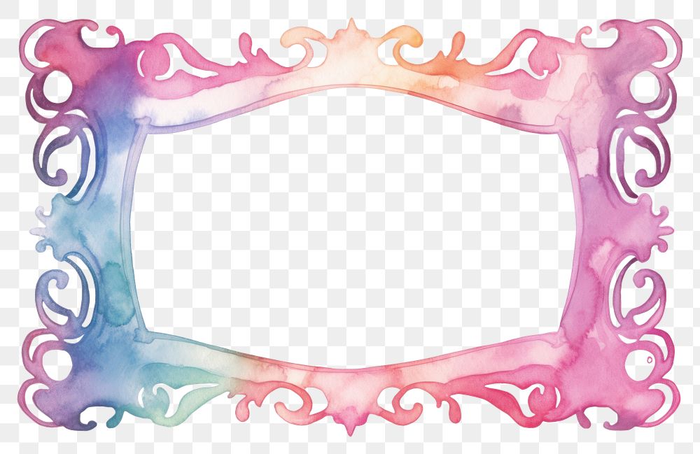 PNG  Rainbow backgrounds frame white background. AI generated Image by rawpixel.