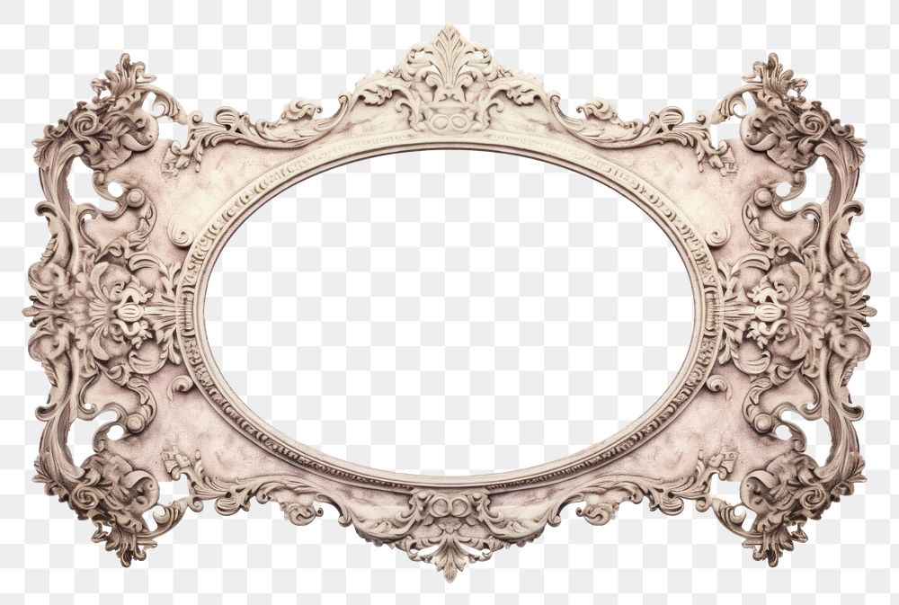 PNG  Victorian frame old white background