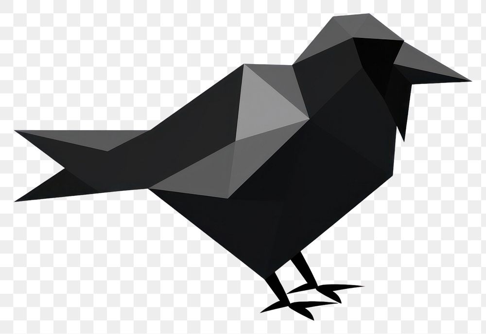 PNG  Bird origami animal black. AI generated Image by rawpixel.