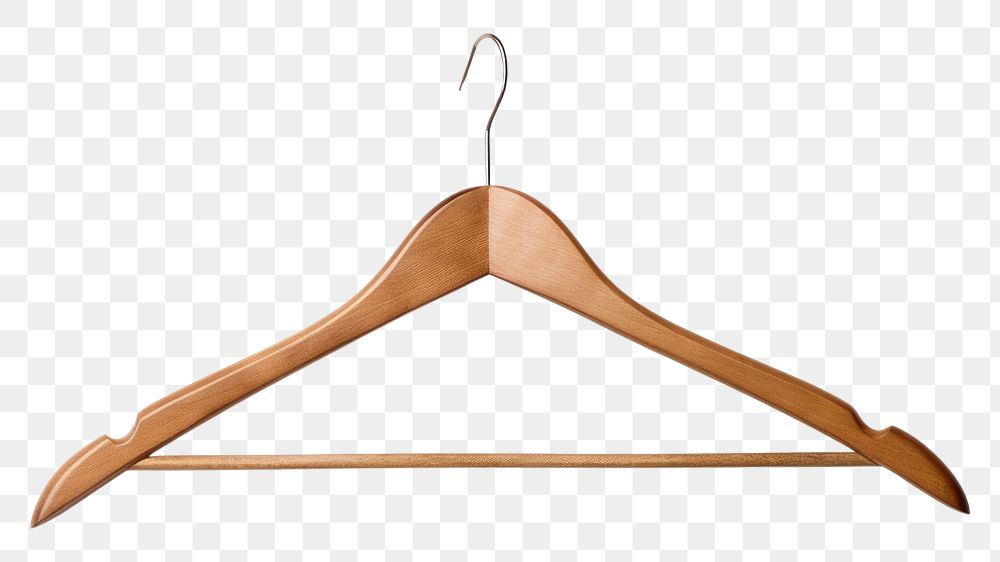 PNG Clothes wooden hanger white background simplicity coathanger. AI generated Image by rawpixel.