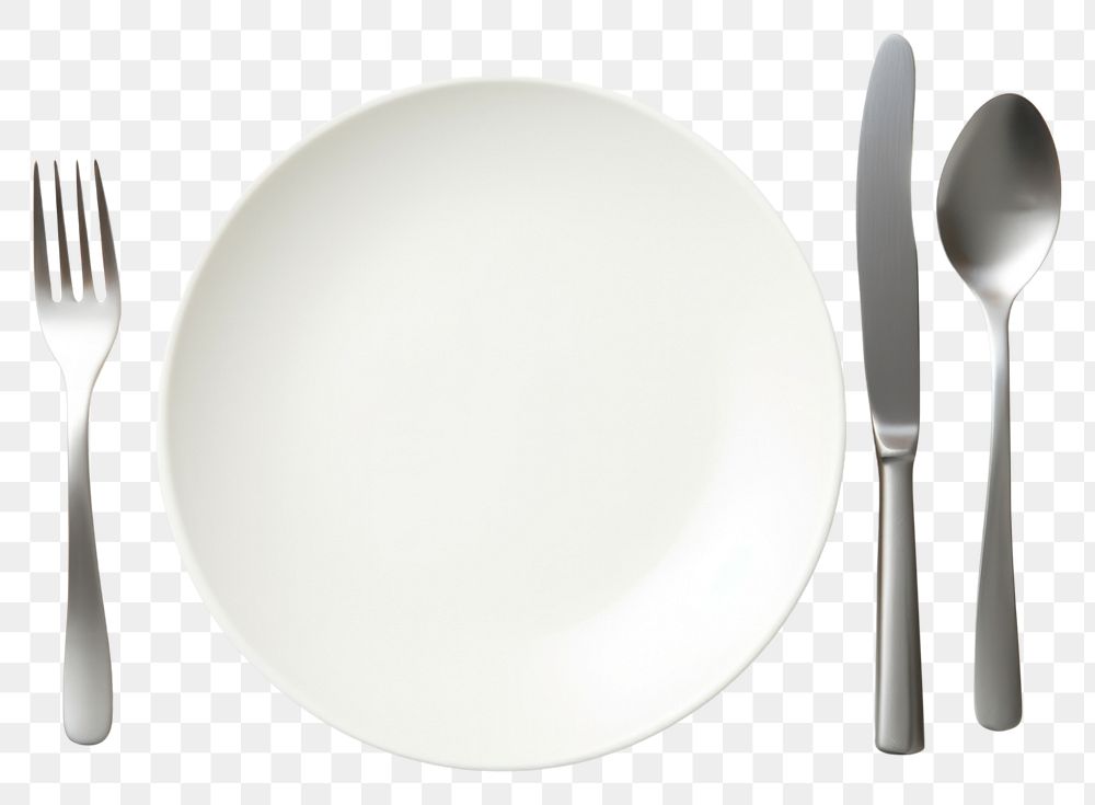 PNG Cutlery set plate spoon fork. AI generated Image by rawpixel.