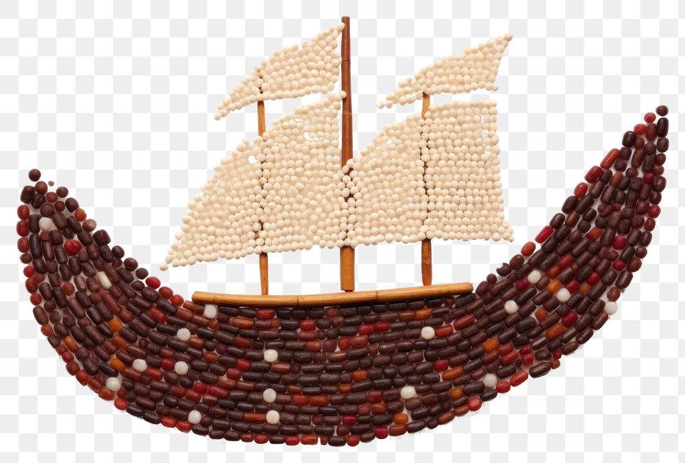 PNG Boat bead art necklace. AI generated Image by rawpixel.