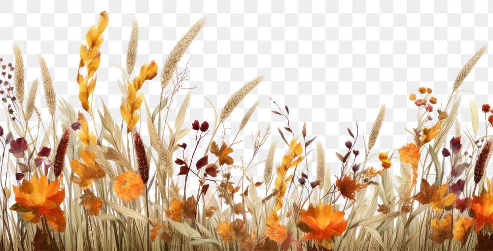 PNG Autumn field border outdoors flower nature. AI generated Image by rawpixel.