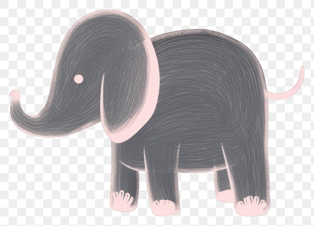 PNG  Chalk style elephant wildlife animal mammal.