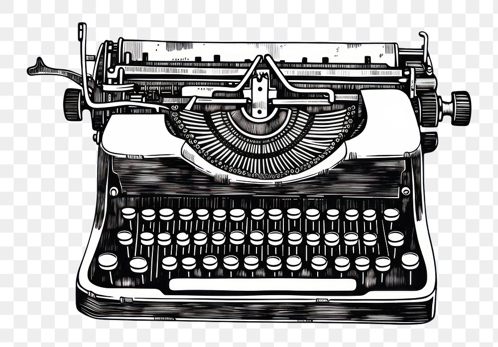 PNG  Typewriter white background technology monochrome.