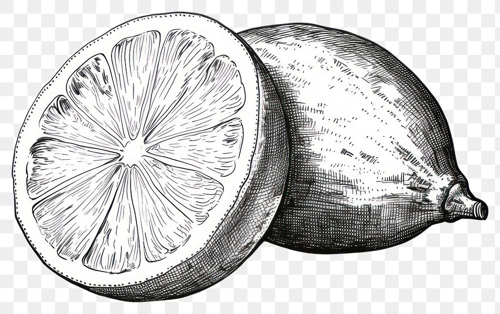 PNG  Lemon drawing sketch fruit.