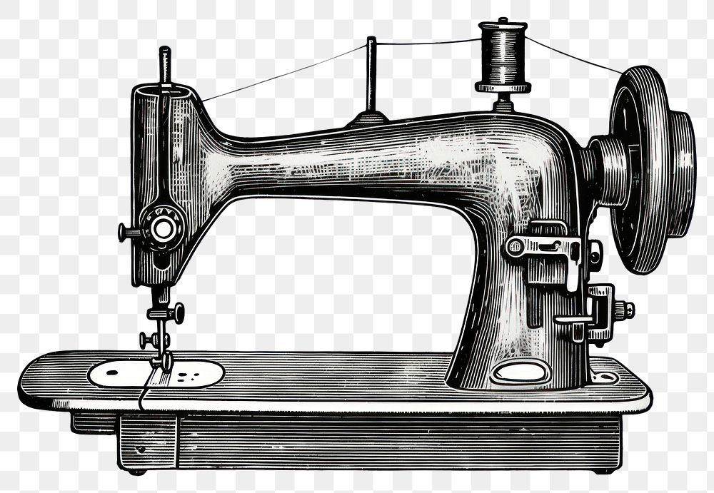 PNG  Sewing machine drawing sketch white background.