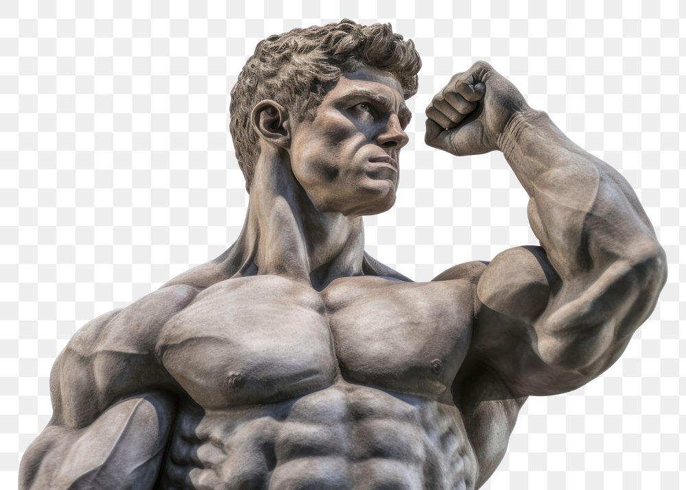 PNG Greek sculpture flexing muscle Free PNG rawpixel