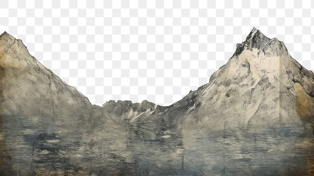 PNG  Mountain backgrounds outdoors painting. AI generated Image by rawpixel.