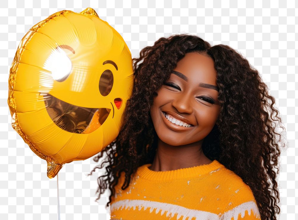 PNG African woman balloon adult smile.