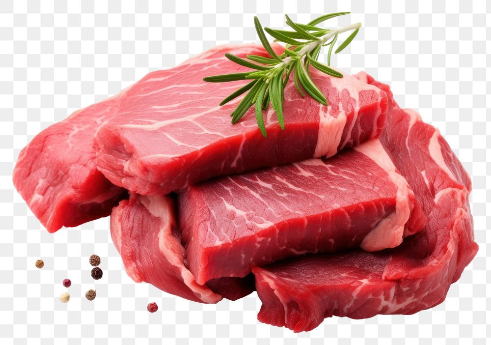 PNG Raw beef meat food pork white background. AI generated Image by rawpixel.