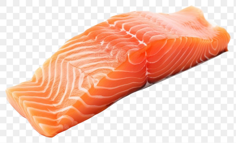 PNG Raw salmon meat seafood white background relaxation. AI generated Image by rawpixel.