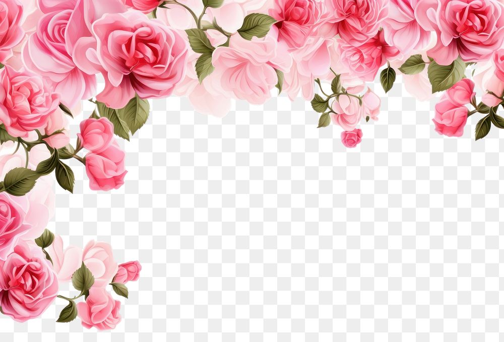 PNG Rose border from bottom pattern flower petal. AI generated Image by rawpixel.