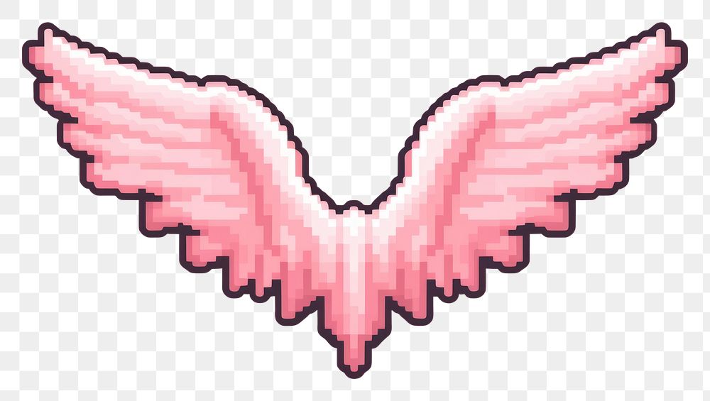 PNG Wings cut pixel creativity pattern cartoon.