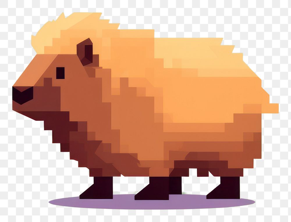 PNG Capybara cut pixel animal mammal pixelated.