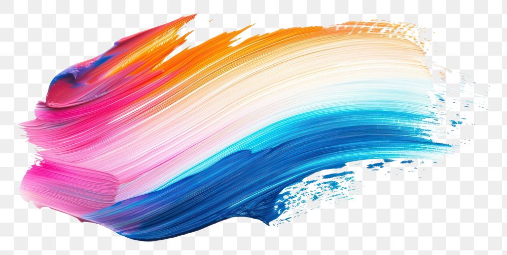 PNG Colorful brush stroke painting white background lightweight.