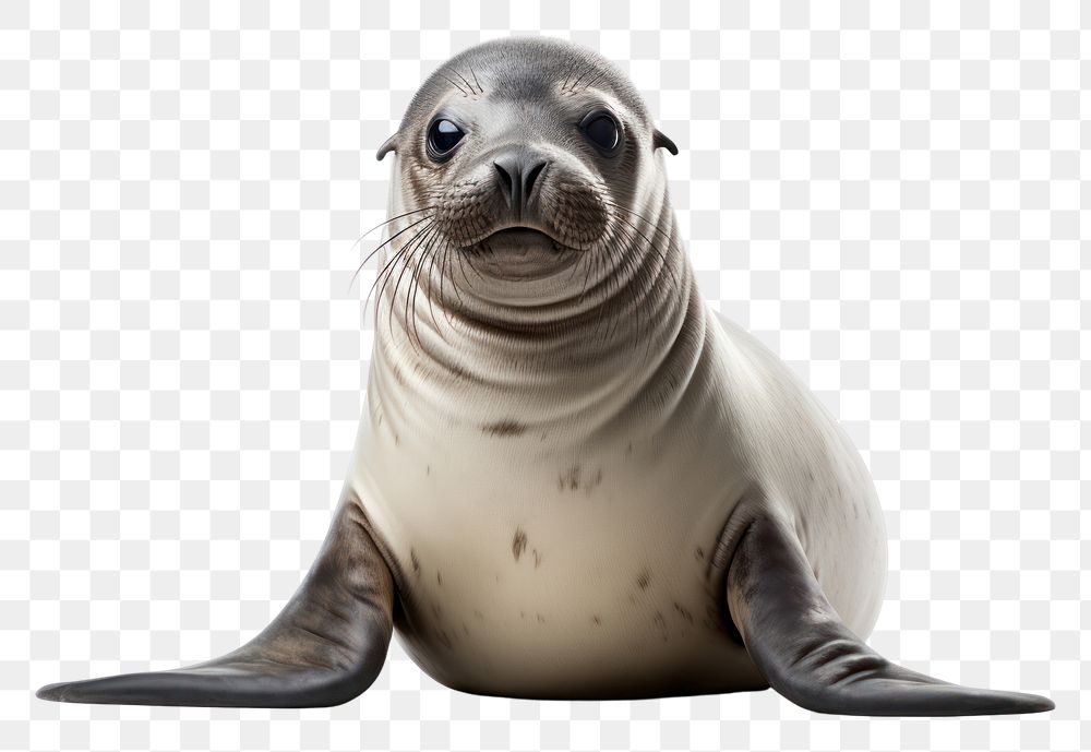 PNG Seal animal mammal white background.
