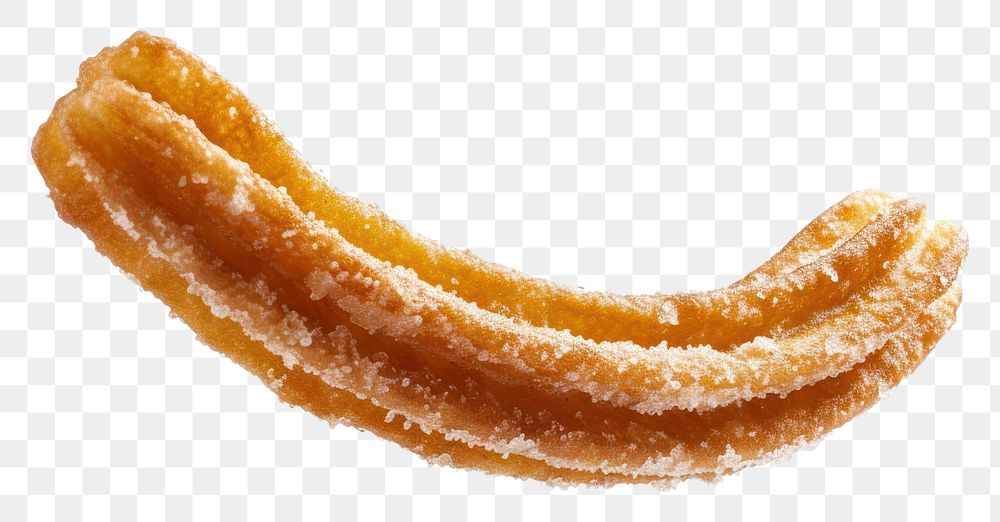 PNG Photo of a single churros snack food white background.