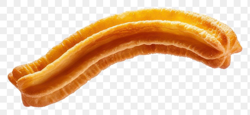 PNG Photo of a single churros food white background bratwurst.