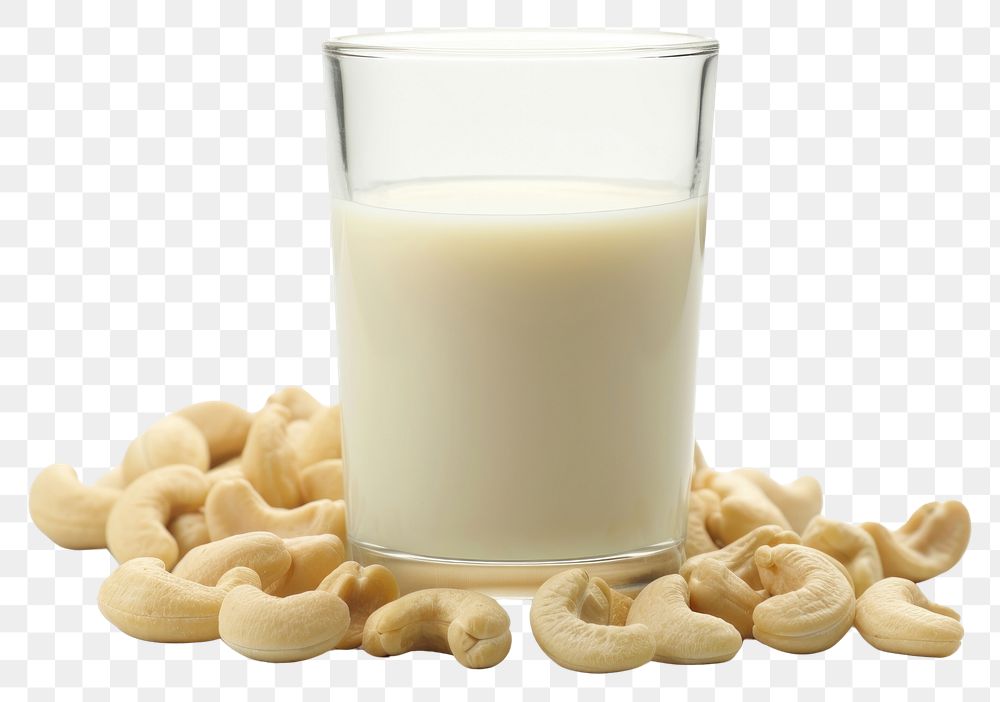 PNG Photo of cashew milk food nut white background.