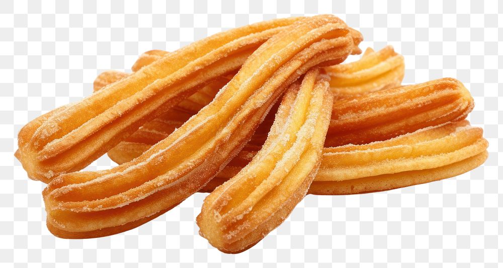 PNG Photo of churros dessert food white background.
