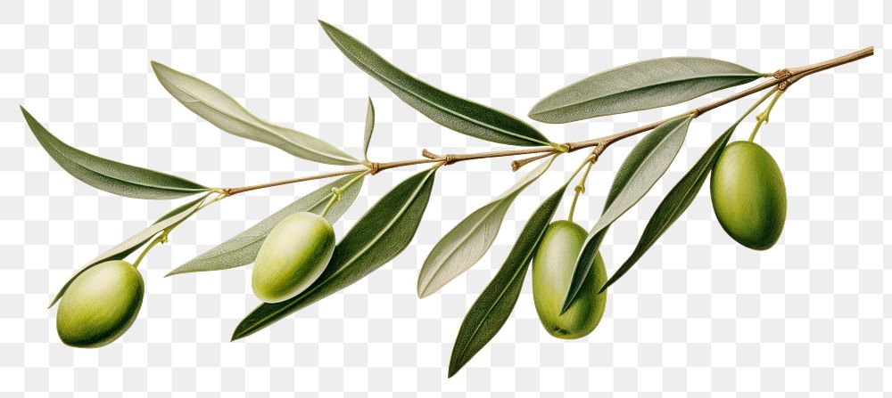 PNG Branch plant olive leaf.