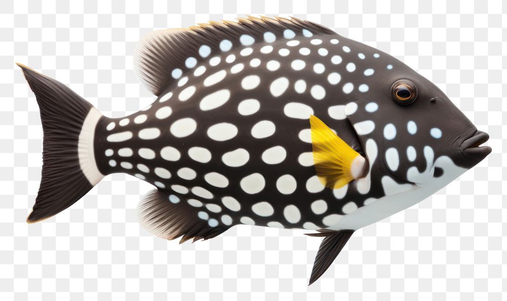 PNG Clown Triggerfish animal white background pomacanthidae.