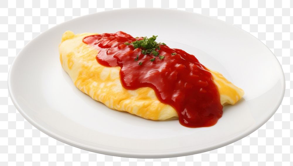 PNG Omurice with ketchup omelette food strawberry.