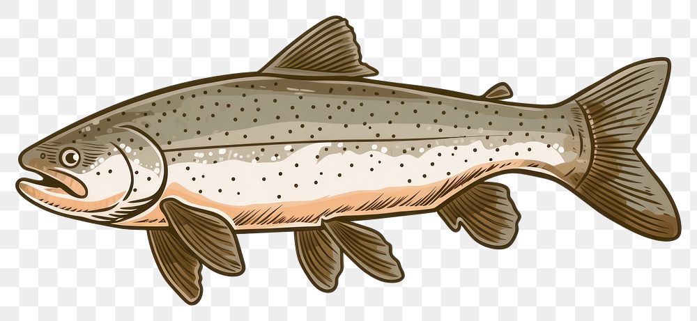 PNG Fish animal trout white background.