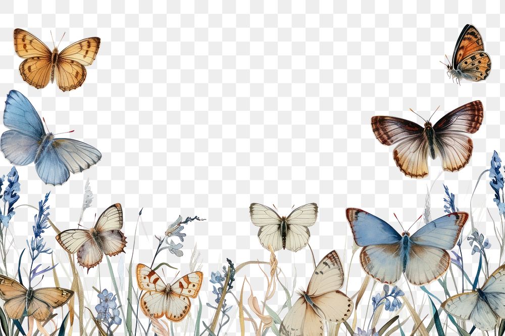 PNG Butterflies border butterfly animal insect