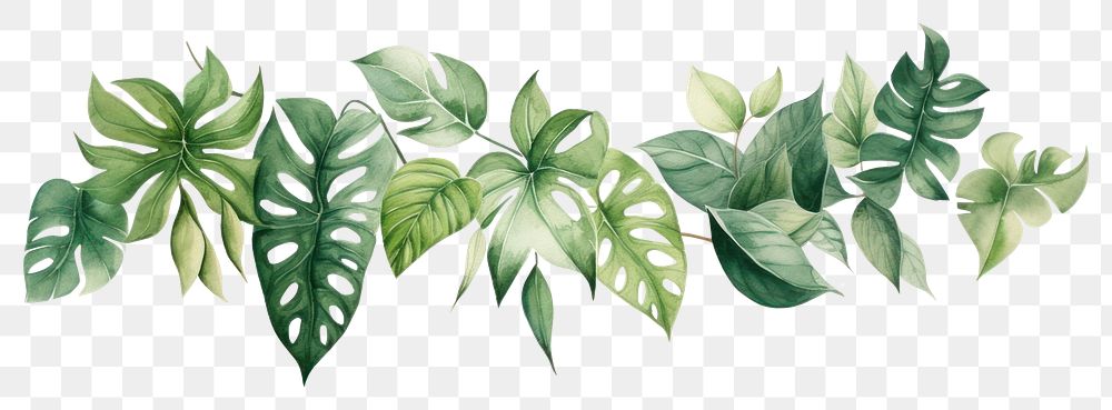 PNG Tropical leaves plant green leaf.