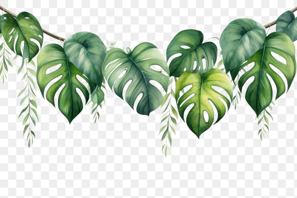 PNG Tropical leaves nature plant green.