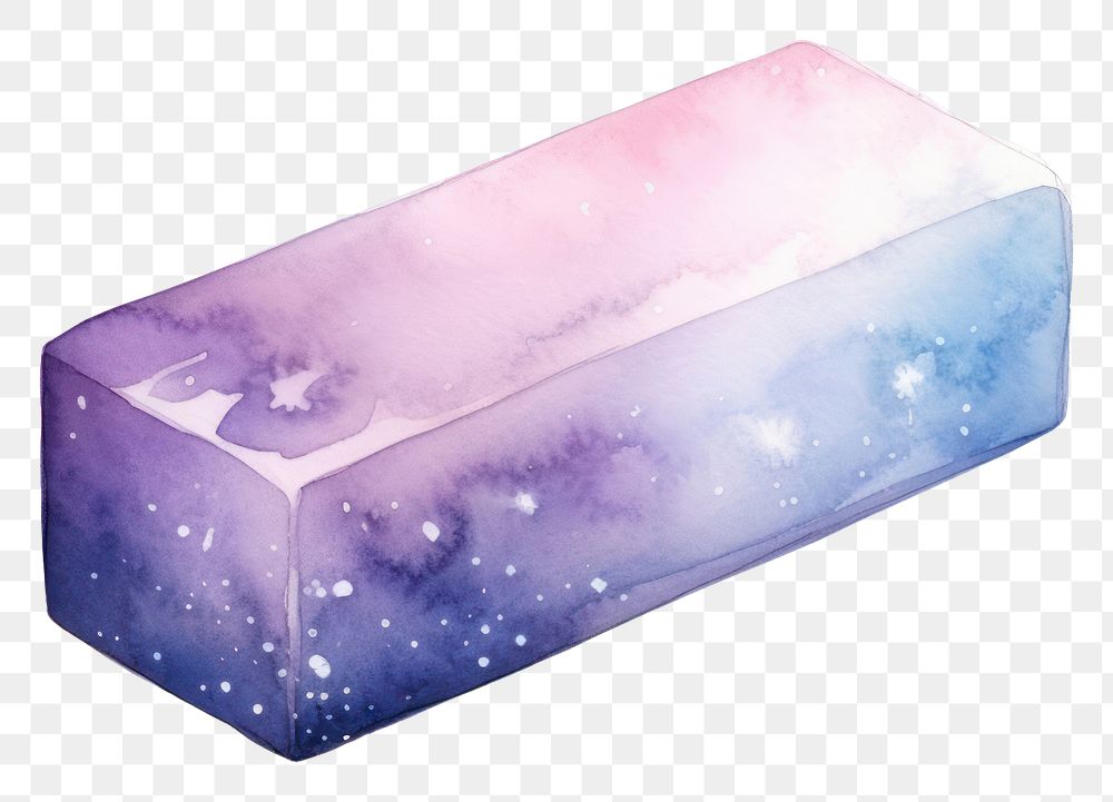 PNG Eraser in Watercolor style white background rectangle gemstone.