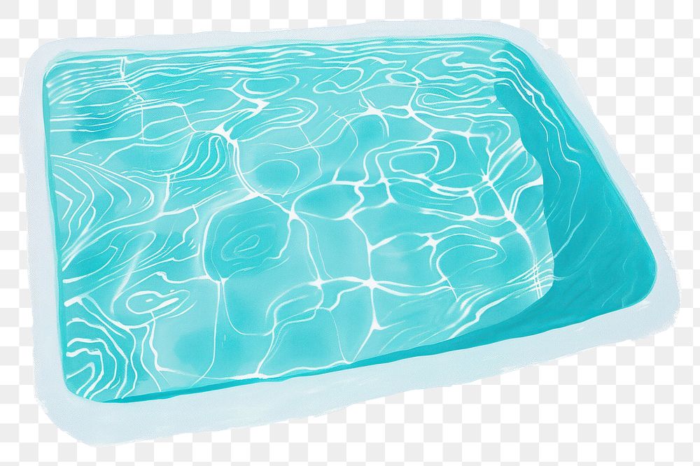 PNG A pool in the style of minimalist illustrator white background relaxation turquoise.