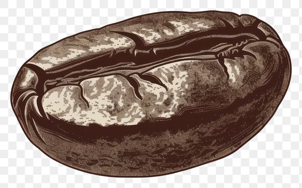 PNG Antique of coffee bean brown food white background.