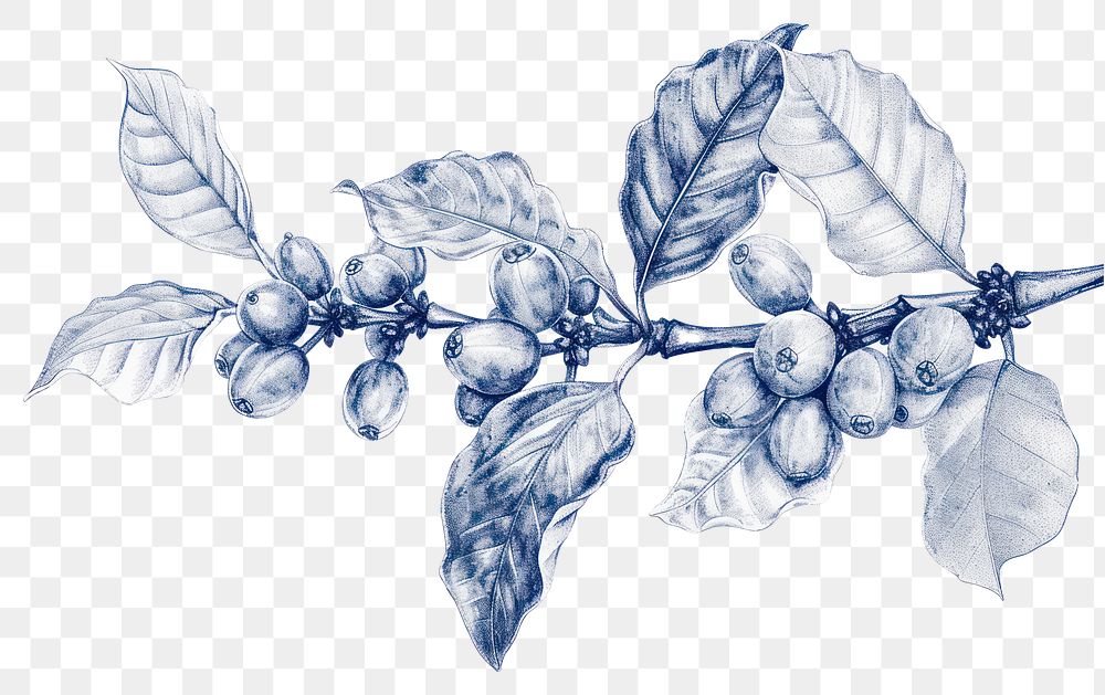 PNG Antique of coffee bean sketch drawing plant.