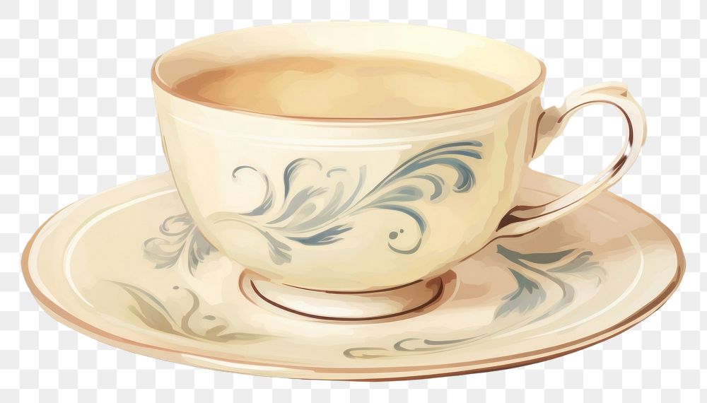 PNG Illustration of coffee cup painting saucer drink.