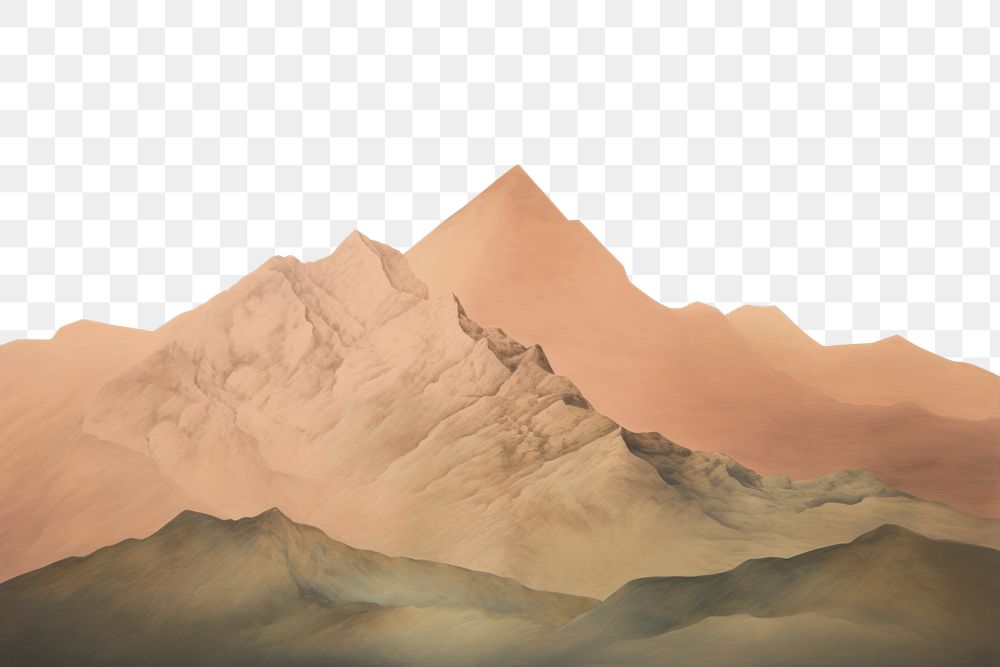 PNG Illustration of fmountain landscape outdoors painting.