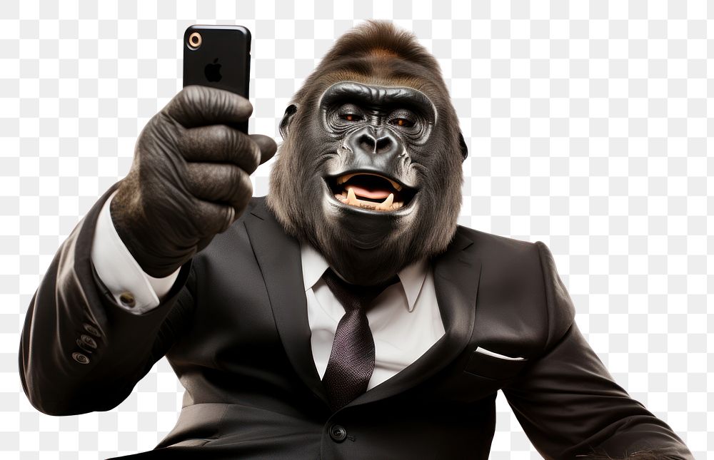 PNG Selfie gorilla wildlife mammal animal.