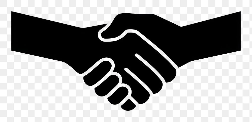 PNG Handshake silhouette monochrome agreement.