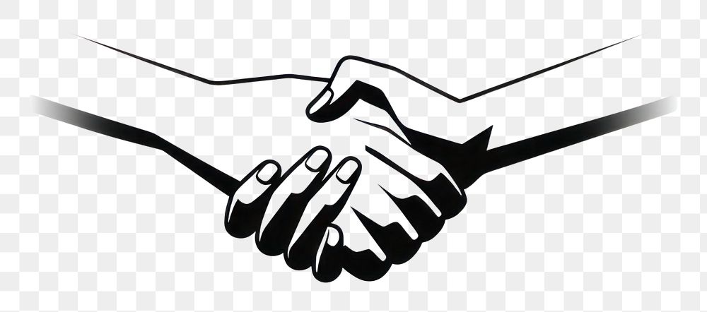 PNG Handshake monochrome agreement cartoon.