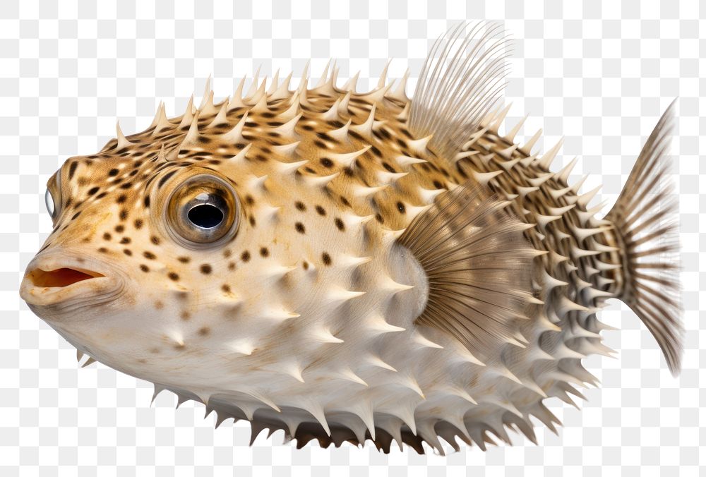 PNG Porcupine fish animal white background underwater.