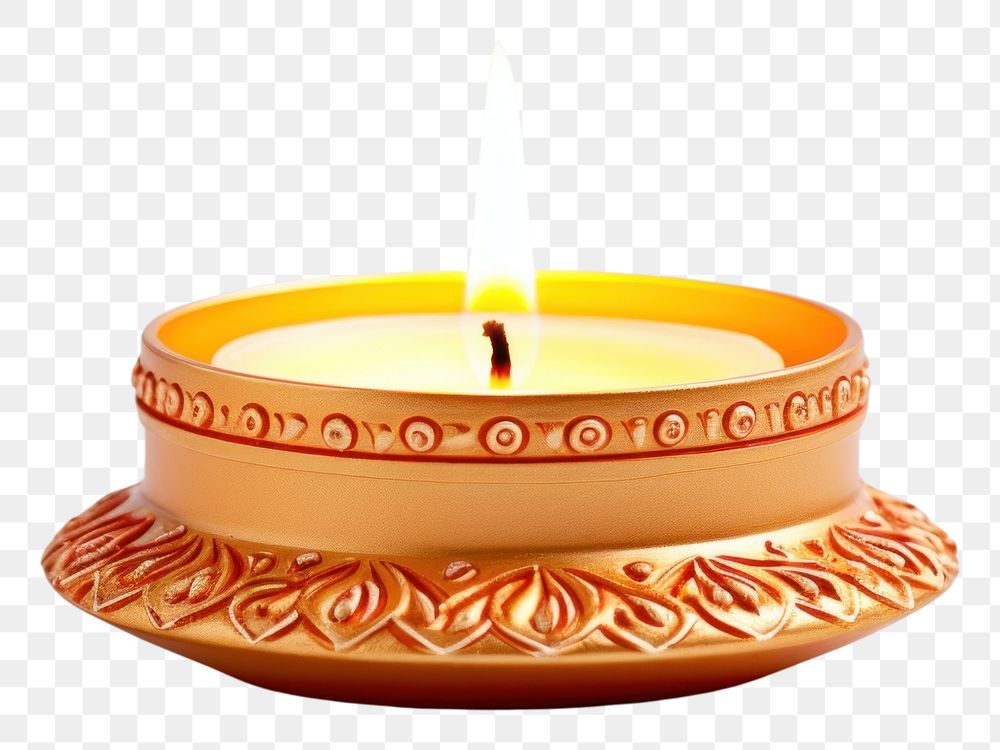 PNG Candle fire illuminated decoration.