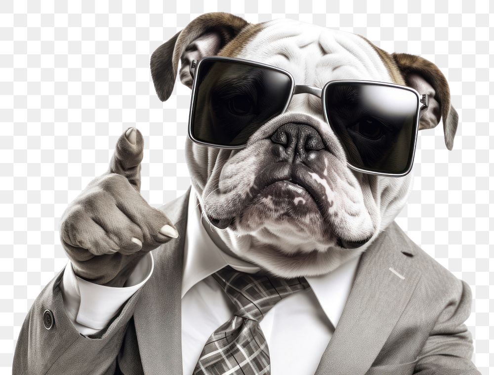 PNG Selfie english bulldog sunglasses mammal animal.