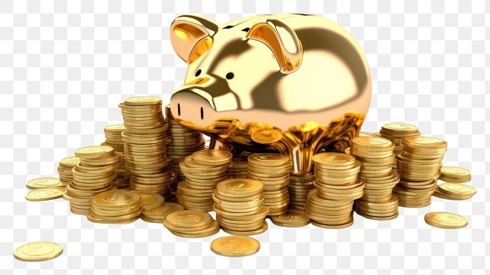 PNG Money gold coin pig