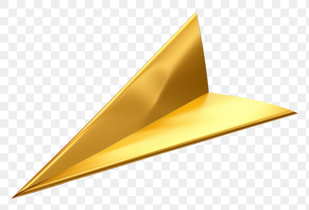 PNG A paper aeroplane gold white background simplicity.